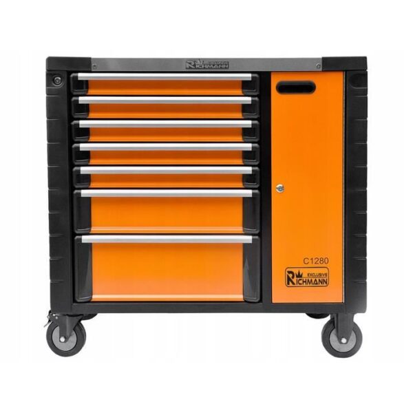 Dulap mobil pentru unelte, 7 sertare + spatiu lateral cu usa, 970x927x465 mm, RICHMANN EXCLUSIVE - imagine 5