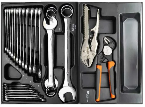 Dulap mobil pentru unelte, 7 sertare + spatiu lateral cu usa, 970x927x465 mm, contine 14 seturi de unelte, 268 elemente, RICHMANN EXCLUSIVE - imagine 9
