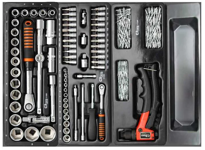 Dulap mobil pentru unelte, 7 sertare + spatiu lateral cu usa, 970x927x465 mm, contine 14 seturi de unelte, 268 elemente, RICHMANN EXCLUSIVE 3 Dulap mobil pentru unelte, 7 sertare + spatiu lateral cu usa, 970x927x465 mm, contine 14 seturi de unelte, 268 elemente, RICHMANN EXCLUSIVE
