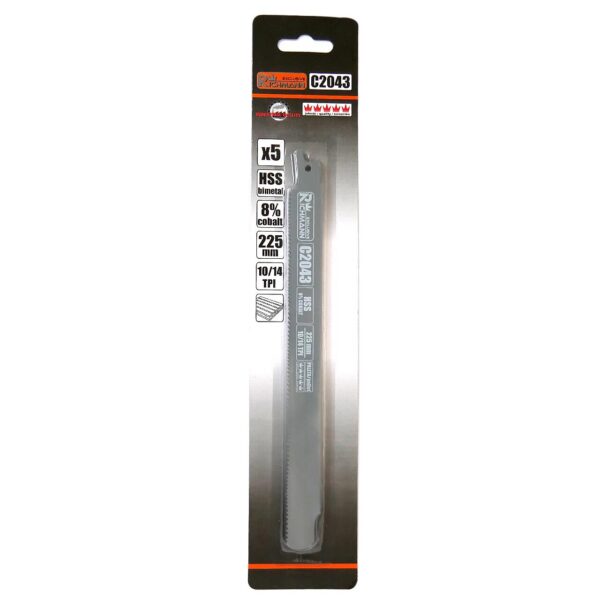Panza, lama, fierastrau tip sabie, pentru lemn, HSS-Cobalt, 10/14 TPI, set 5 buc, 225 mm, Richmann - imagine 2