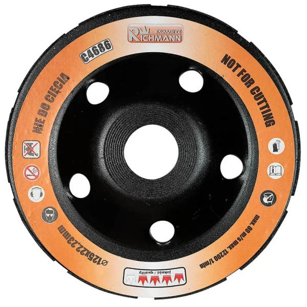 Disc diamantat dublu segmentat, beton, slefuire uscata, 125 mm/22.23 mm, Richmann Exclusive - imagine 7