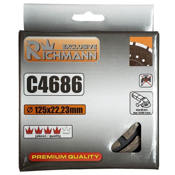 Disc diamantat dublu segmentat, beton, slefuire uscata, 125 mm/22.23 mm, Richmann Exclusive - imagine 6