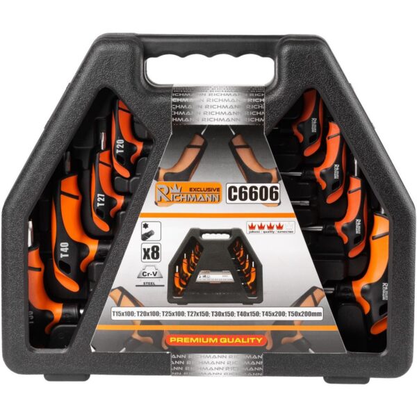 Chei torx cu maner T, 8 buc, T15-T50 mm, RICHMANN EXCLUSIVE - imagine 3