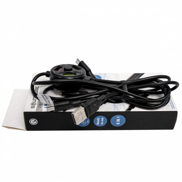 Cablu de incarcare 6-1, Soundlogic, pentru iOS sau Android, negru - imagine 3