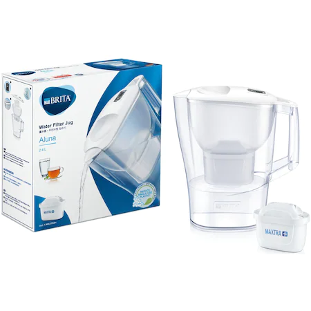 Cana filtranta de apa Brita Aluna 2.4 L alb transparent filtru Maxtra Plus 1 1