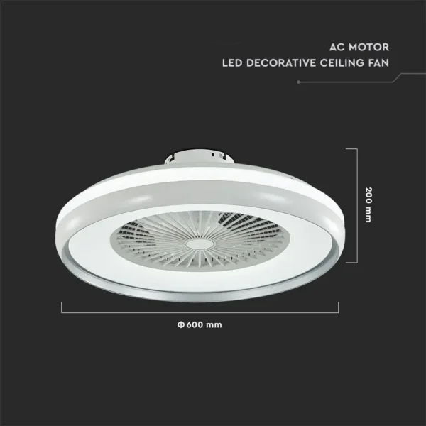 Candelabru cu ventilator 45W, LED 35W 3000lm, telecomanda, lumina rece-neutra-calda, Gri, V-TAC - imagine 6