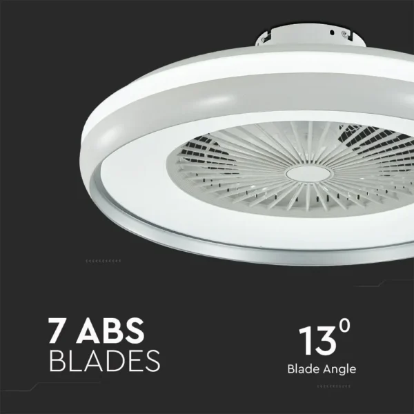 Candelabru cu ventilator 45W, LED 35W 3000lm, telecomanda, lumina rece-neutra-calda, Gri, V-TAC - imagine 8