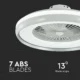 Candelabru cu ventilator 45W, LED 35W 3000lm, telecomanda, lumina rece-neutra-calda, Gri, V-TAC - imagine 8