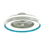 Candelabru cu ventilator 45W, LED 35W 3000lm, telecomanda, lumina rece-neutra-calda, Albastru, V-TAC