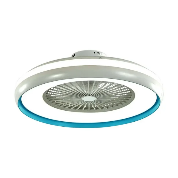 Candelabru cu ventilator 45W, LED 35W 3000lm, telecomanda, lumina rece-neutra-calda, Albastru, V-TAC - imagine 1