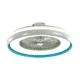 Candelabru cu ventilator 45W, LED 35W 3000lm, telecomanda, lumina rece-neutra-calda, Albastru, V-TAC