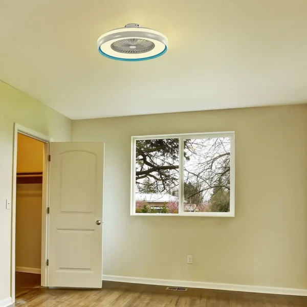 Candelabru cu ventilator 45W, LED 35W 3000lm, telecomanda, lumina rece-neutra-calda, Albastru, V-TAC - imagine 2