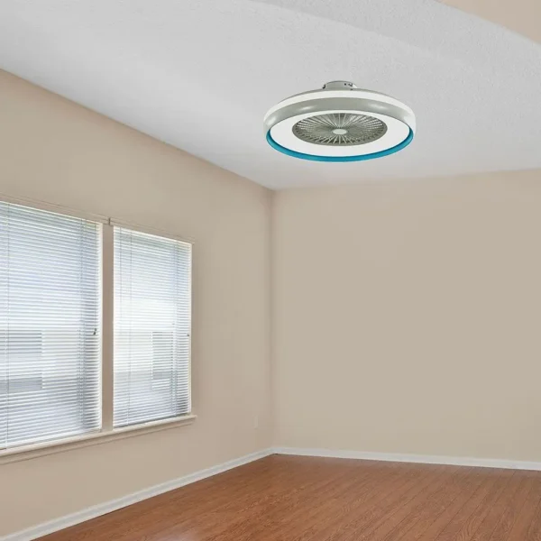 Candelabru cu ventilator 45W, LED 35W 3000lm, telecomanda, lumina rece-neutra-calda, Albastru, V-TAC - imagine 3