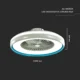 Candelabru cu ventilator 45W, LED 35W 3000lm, telecomanda, lumina rece-neutra-calda, Albastru, V-TAC - imagine 5