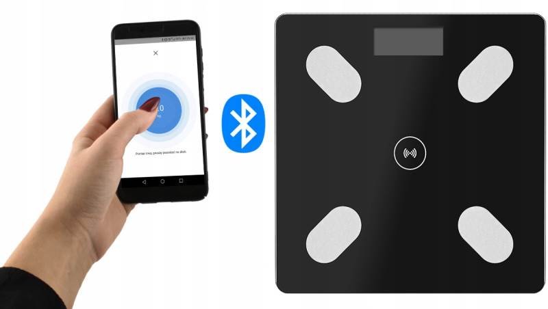 Cantar de baie analitic inteligent Bluetooth display digital masurare 8 parametri 6
