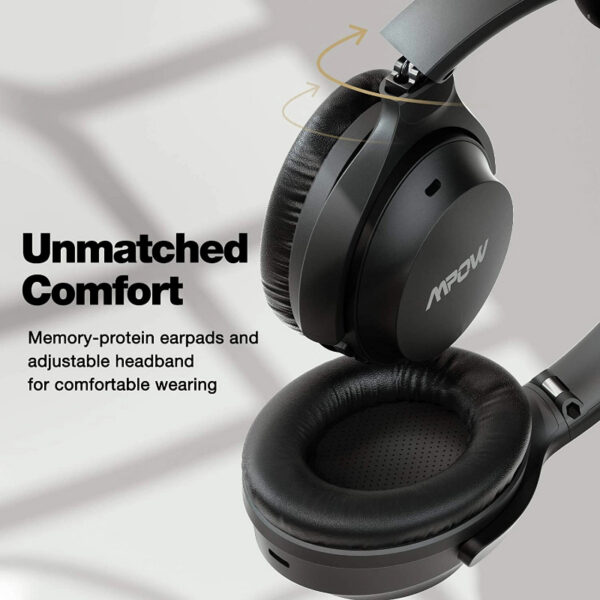 Casti audio Mpow H12 IPO, Active Noise Canceling, Bluetooth 5.0, USB-C, Bas puternic, Microfon CVC8.0, Autonomie 40 ore, True Wireless - imagine 3