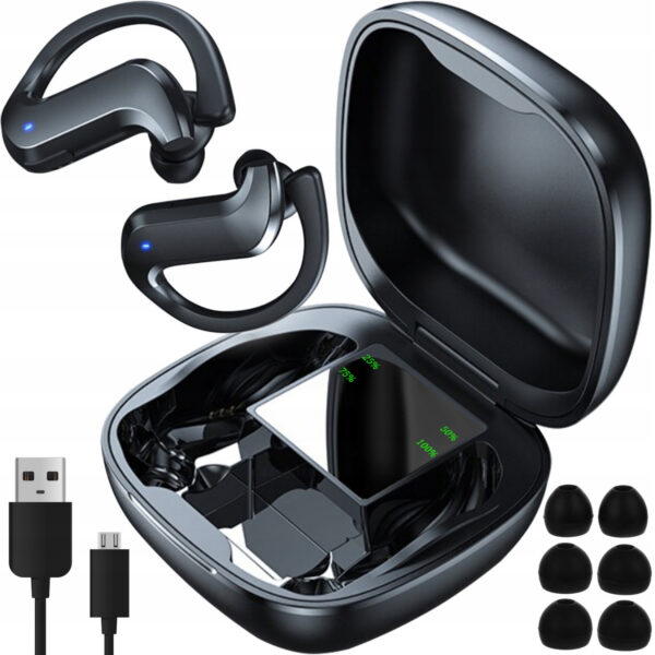 Casti audio in-ear Izoxis, True Wireless, Bluetooth 5.0, noise cancelling, universale, negre - imagine 1