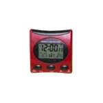 Ceas cu alarma si termometru, cu baterii, rosu
