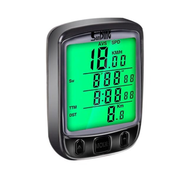 Ciclocomputer digital, computer bicicleta, 22 functii, vitezometru, contor distante, timer, afisaj LCD - imagine 1