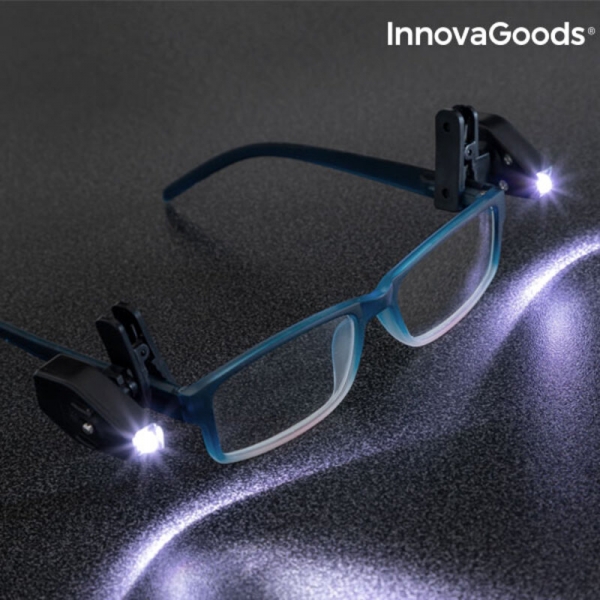 Clips cu LED pentru ochelari 360º InnovaGoods Gadget Tech (pachet de 2) 1 Clips cu LED pentru ochelari 360o InnovaGoods Gadget Tech pachet de 2 3