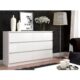Comoda, placa laminata, 6 sertare, alb, 120x40x77 cm - imagine 6