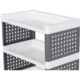 Comoda/raft plastic, MagicHome, pe roti, 4 polite, gri si alb, max 25 kg, 49x29x75.5 cm - imagine 2
