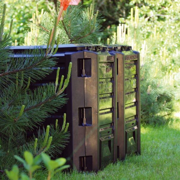 Compostor de gradina, 3 module, Module Compogreen, 1200 L,  negru, 198x71.9x82.6 cm, Prosperplast - imagine 2