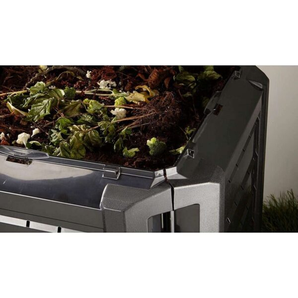 Compostor de gradina, 3 module, Module Compogreen, 1200 L,  negru, 198x71.9x82.6 cm, Prosperplast - imagine 3