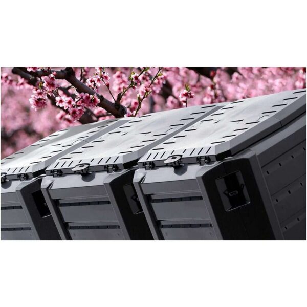 Compostor de gradina, 3 module, Module Compogreen, 1200 L,  negru, 198x71.9x82.6 cm, Prosperplast - imagine 5