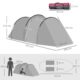 Cort camping, 2 persoane, impermeabil, cu vestibul, gri, 426x206x154 cm - imagine 8