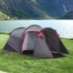 Cort camping, 2 persoane, impermeabil, cu vestibul, gri, 426x206x154 cm - imagine 9
