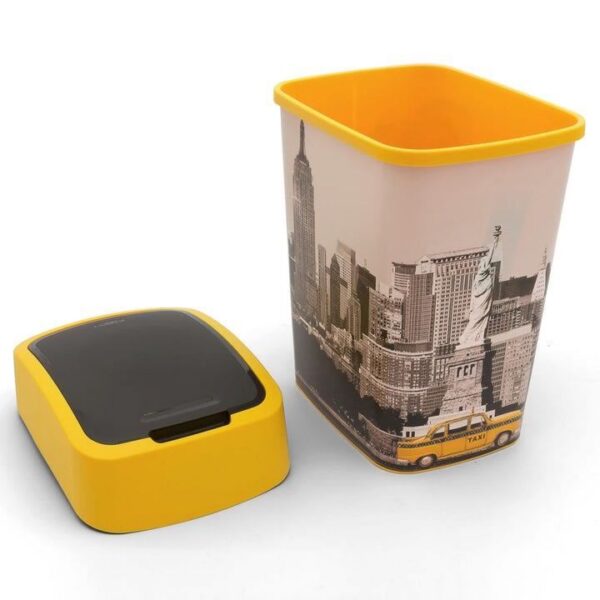 Cos de gunoi cu capac batant, plastic, model New York, 25 L, 34x26x47 cm, Curver - imagine 4