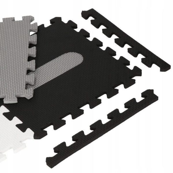 Covor spuma ptr copii, EVA gri cu negru, model alfabet si numere, 172x172x1cm, Springos - imagine 7