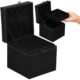 Cutie pentru bijuterii, catifea, negru, 12x12x12 cm, Springos - imagine 15