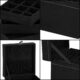 Cutie pentru bijuterii, catifea, negru, 12x12x12 cm, Springos - imagine 7