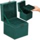 Cutie pentru bijuterii, catifea, verde, 12x12x12 cm, Springos - imagine 18