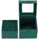 Cutie pentru bijuterii, catifea, verde, cu oglinda, 12x12x12 cm, Springos - imagine 28