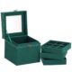 Cutie pentru bijuterii, catifea, verde, cu oglinda, 12x12x12 cm, Springos - imagine 19