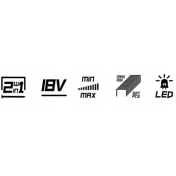 Capsator, 18 V, Li-ion, 2 in 1 (capse si cuie), acumulator neinclus, SAS+ALL, DEDRA - imagine 3