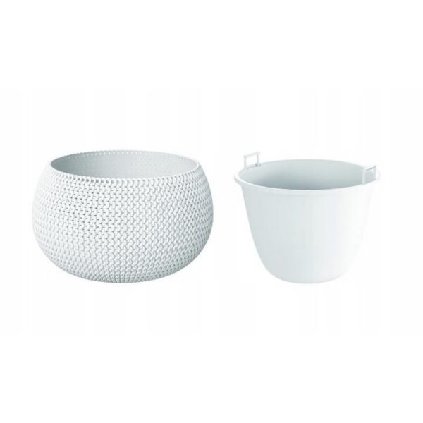 Ghiveci decorativ pentru flori, rotund, alb, 29x19.5 cm, Splofy Bowl - imagine 3