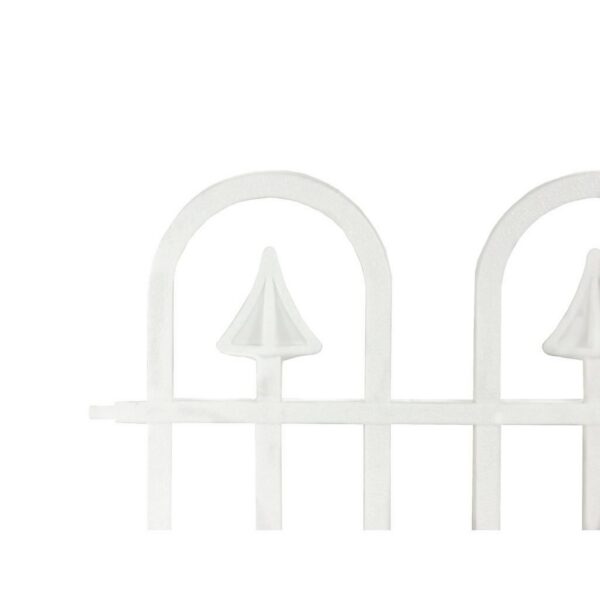 Gard de gradina decorativ, plastic alb, set 4 buc, 60x30.5 cm - imagine 3