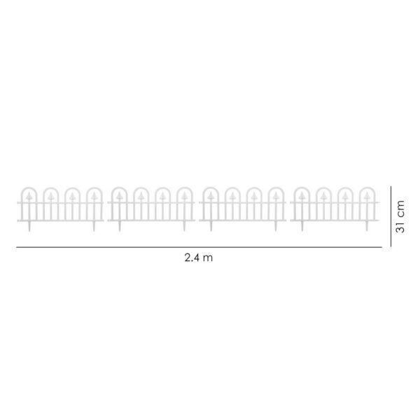 Gard de gradina decorativ, plastic alb, set 4 buc, 60x30.5 cm - imagine 7