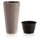 Ghiveci decorativ de flori, rotund, inalt, cafeniu, 29.7x53.1 cm, Sandy - imagine 3