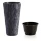 Ghiveci decorativ de flori, rotund, inalt, antracit, 29.7x53.1 cm, Sandy - imagine 3