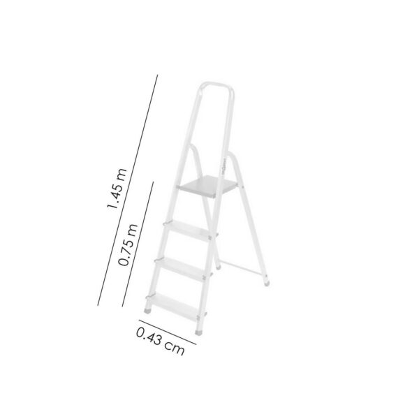 Scara aluminiu, 3 trepte, platforma, max 125 kg, 1.45 m, Drabest - imagine 3
