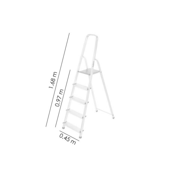 Scara aluminiu, 4 trepte, platforma, max 125 kg, 1.68 m, Drabest - imagine 3