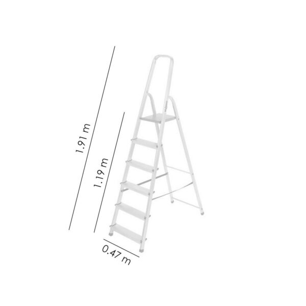 Scara aluminiu, 5 trepte, platforma, max 125 kg, 1.91 m, Drabest - imagine 3