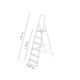 Scara aluminiu, 5 trepte, platforma, max 125 kg, 1.91 m, Drabest - imagine 3