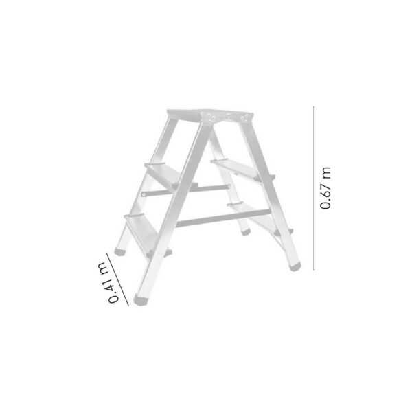 Scara aluminiu, 2 tronsoane, 2 trepte, platforma, max 125 kg, 0.67 m, Drabest - imagine 5