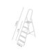 Scara otel, 4 trepte, platforma, max 125 kg, 1.73 m, Drabest - imagine 3